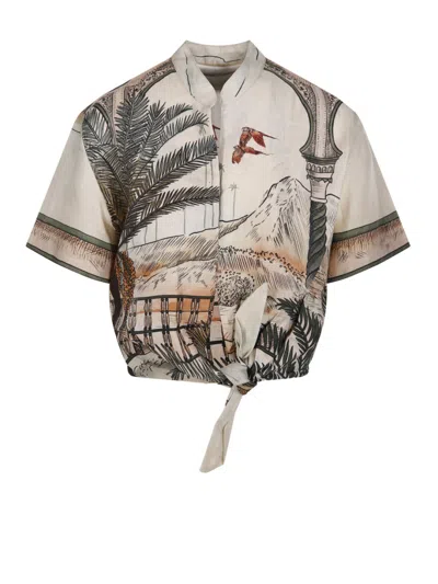 Johanna Ortiz Linen Shirt In Multi