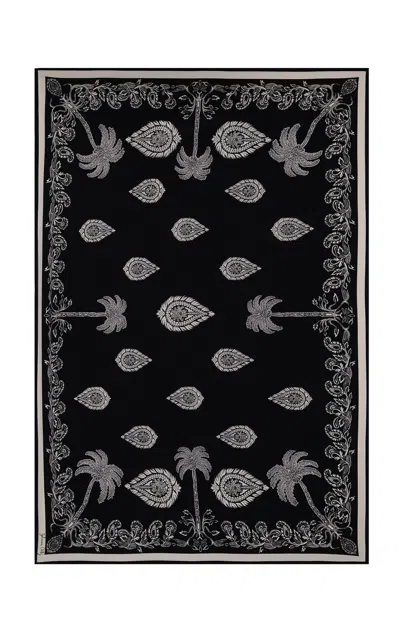Johanna Ortiz Tropical Bandana Silk Shawl In Black