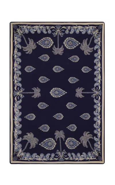 Johanna Ortiz Tropical Bandana Silk Shawl In Blue