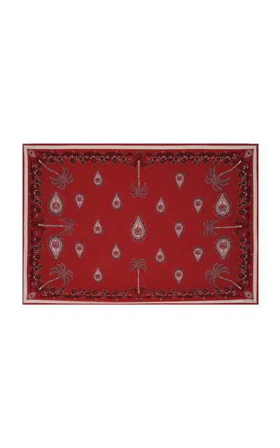 Johanna Ortiz Tropical Bandana Silk Shawl In Red