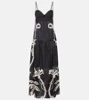 Johanna Ortiz Womens Enlightened Sailor Shoulder-straps Linen Maxi Dress Tropical Catch In Tropical Catch Ecru-black