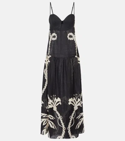 JOHANNA ORTIZ PRINTED LINEN MAXI DRESS