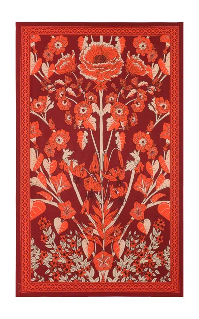 Johanna Ortiz Tropical Chinoiserie Shawl In Red