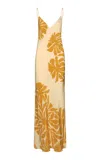 Johanna Ortiz Tropical Harmony Silk Maxi Dress In Yellow