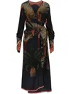 Johanna Ortiz Eternity Begins Wrapped Silk Maxi Dress In Blue