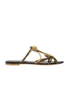 Johanna Ortiz Tropical Treasures Of Sari Leather Sandals In Gold