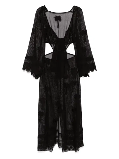 JOHANNA ORTIZ BLACK UNDER THE SEA BEACH DRESS