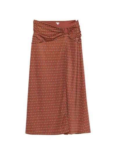 Johanna Ortiz Brown Under The Sun Gathered Printed Recycled Coverup