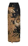 Johanna Ortiz Unexpected Sunset Maxi Skirt In Gold