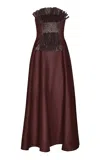 Johanna Ortiz Unforgiven Fringed Linen Midi Dress In Brown