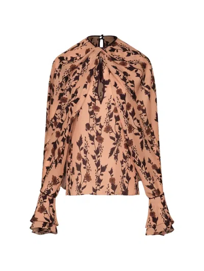 Johanna Ortiz Untamed Bloom Floral-print Top In Brown