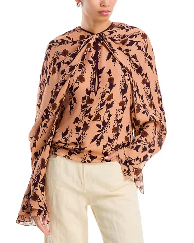 Johanna Ortiz Untamed Bloom Silk Long Sleeve Top In White