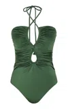 Johanna Ortiz Vela Aurica Cutout One-piece Bathing Suit In Green