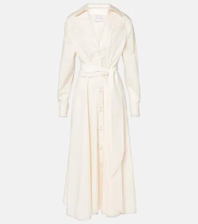 Johanna Ortiz Vela De Cruz Cotton-blend Poplin Wrap Dress In Beige
