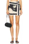 Johanna Ortiz Velereando Ando Mini Skirt In Sailboats Ecru & Black