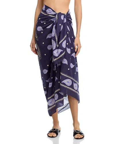 Johanna Ortiz Vibrant Horizon Cover Up Skirt In Blue
