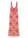 Johanna Ortiz Vintage Affair Geometric-pattern Midi Dress In Multi