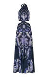 Johanna Ortiz Vintage Bloom Silk Maxi Dress In Blue