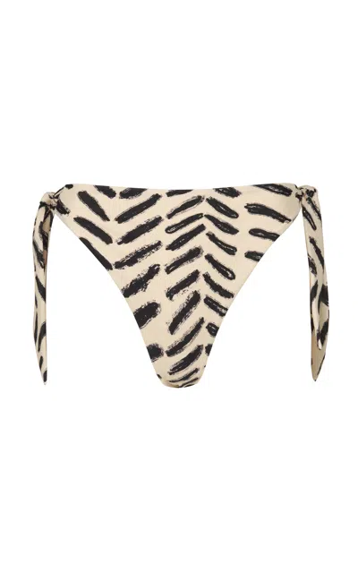 Johanna Ortiz Vintage Existentialism Printed Bikini Bottom In White