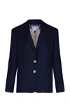 Johanna Ortiz Vision Quest Linen Jacket In Navy