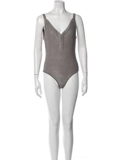 Pre-owned Johanna Ortiz V-neck Sleeveless Bodysuit W/ Tags In White