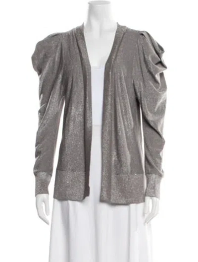 Pre-owned Johanna Ortiz V-neck Sweater In Grey/metallic