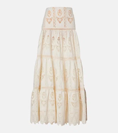 Johanna Ortiz Voile Maxi Skirt In White
