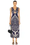 Johanna Ortiz Voyage Reversible Jersey Maxi Dress In Palma Sevillana  Navy  & Ecru