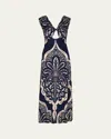 Johanna Ortiz Voyage Reversible Jersey Maxi Dress In Palma Sevillana Navy/ecru