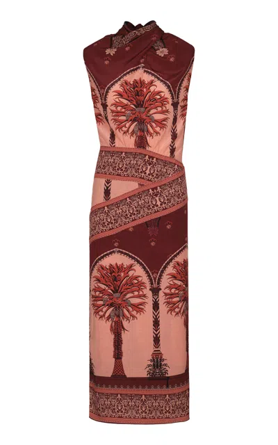 Johanna Ortiz Walking By Printed Silk Midi Dress In Multi