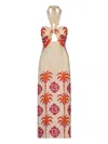 Johanna Ortiz Water Adventure Halterneck Printed Linen Midi Dress In Neutral