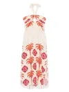 Johanna Ortiz Linen Water Adventure Midi Dress In Orange