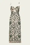 Johanna Ortiz Water Adventure Midi Dress In Ecru Green In Neutral