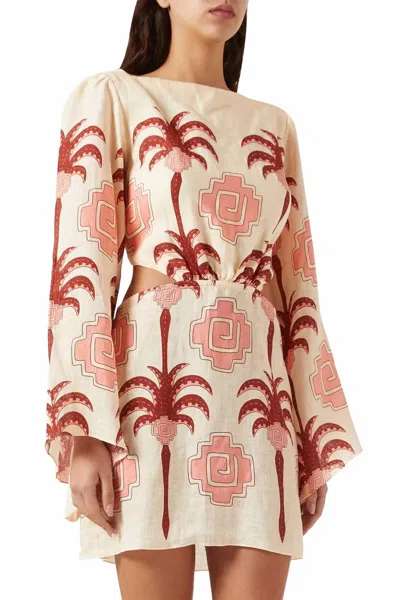 JOHANNA ORTIZ WAVE AFTER WAVE MINI DRESS IN ECRU APRICOT LIGHT PINK