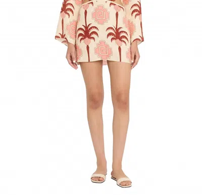 Johanna Ortiz Wave After Wave Mini Dress In Ecru/paprika In Brown
