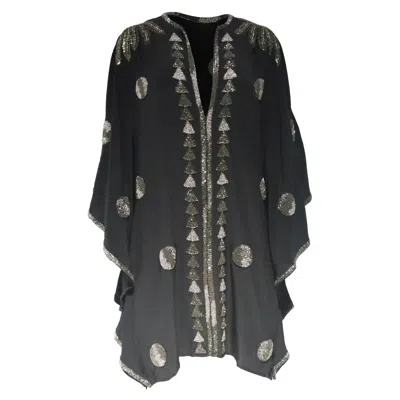 Johanna Ortiz Westbound Embellished Crepe Mini Dress In Black Silk
