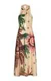 Johanna Ortiz Western Elements Linen Maxi Dress In Neutral