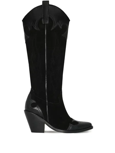 Johanna Ortiz Western Legacy Leather Boots In Black