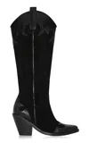 Johanna Ortiz Western Legacy Suede Leather Boots In Black
