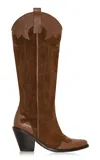 Johanna Ortiz Western Legacy Suede Leather Boots In Brown