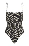 Johanna Ortiz Whispering Tides Printed One-piece Swimsuit In Black