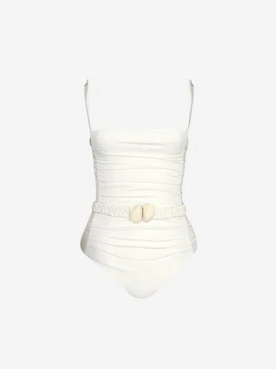 Johanna Ortiz Whispering Tides Swimsuit In White