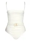 Johanna Ortiz Whispering Tides Belted Swimsuit In White