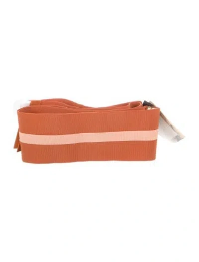 Pre-owned Johanna Ortiz Wide Canvas Waist Belt W/ Tags In Orange
