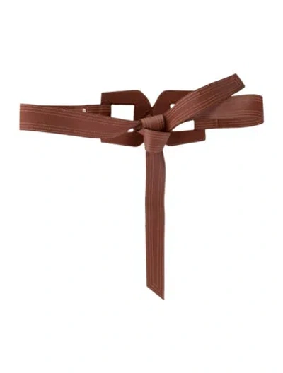 Pre-owned Johanna Ortiz Wide Leather Waist Belt In Brown
