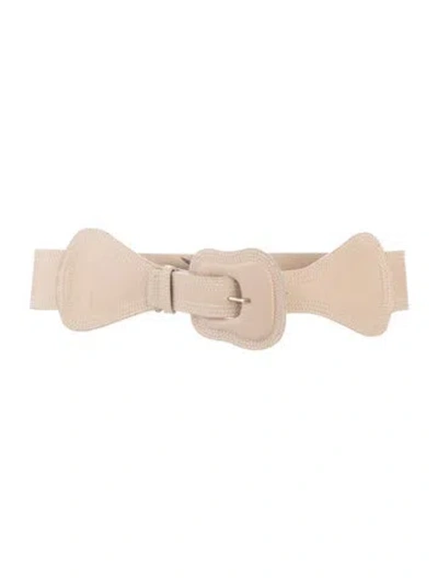 Pre-owned Johanna Ortiz Wide Leather Waist Belt In Neutrals