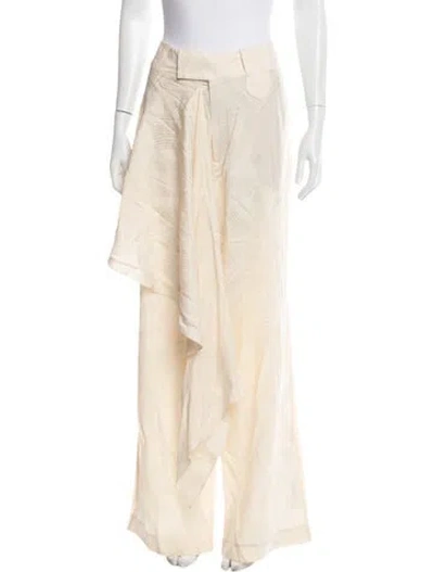 Pre-owned Johanna Ortiz Wide Leg Pants In Neutral