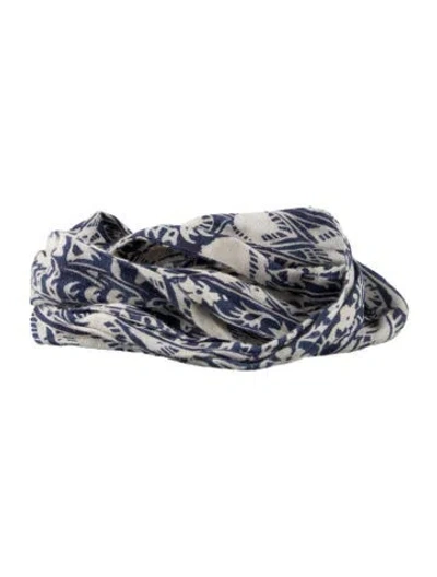 Pre-owned Johanna Ortiz Wide Waist Belt In Blue/white
