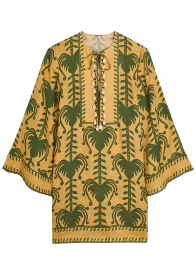 Johanna Ortiz Wild Savannah Printed Linen Tunic In Multi