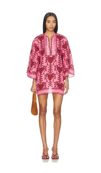 Johanna Ortiz Wild Savannah Shell-embellished Linen Mini Dress In Multi